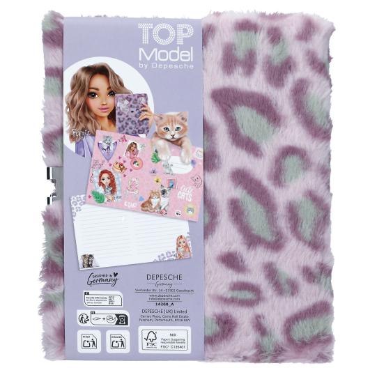 TOPModel Lilac COSY CAT Diary With Lock