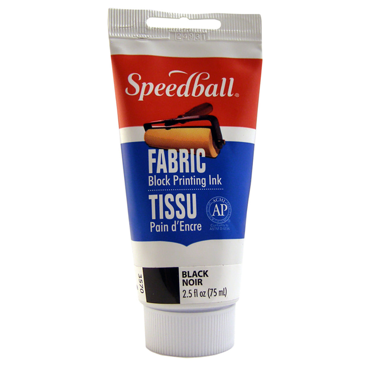 Fabric Block Printing Ink 75ml (2.5oz) - Black