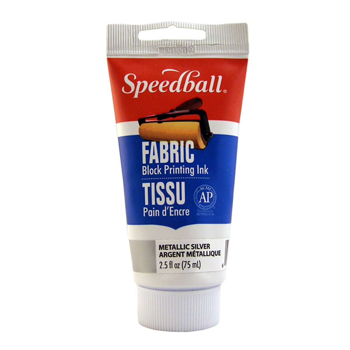 Fabric Block Printing Ink 75ml (2.5oz) Silver
