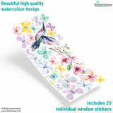 Window Sticker Pack - Hummingbird and Butterflies 