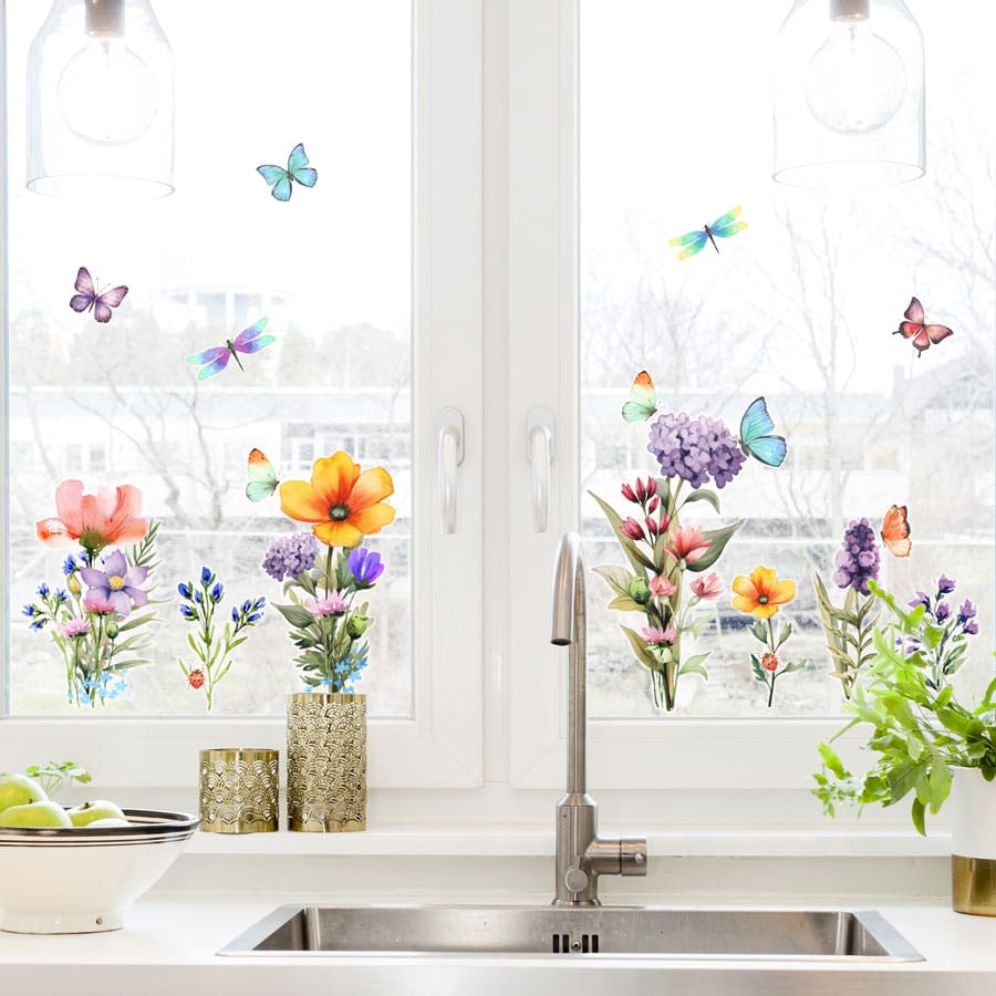Window Sticker Pack - Meadow Flowers