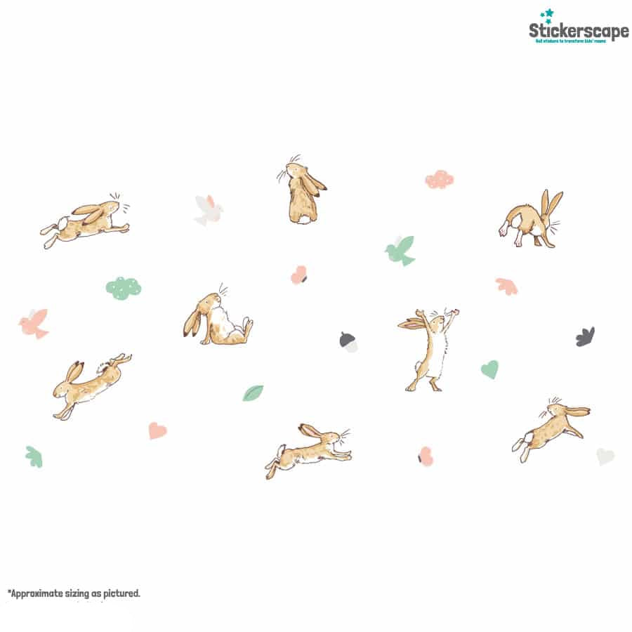 Wall Sticker Pack - Guess How Much I Love You Pastel Hares