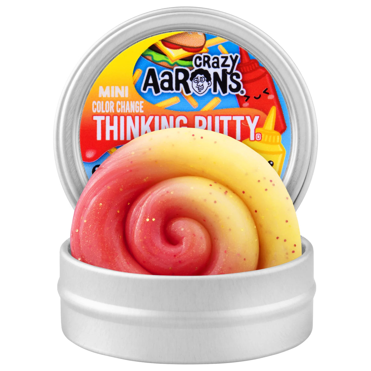Crazy Aaron's Thinking Putty Mini Tin - Ketchup & Mustard