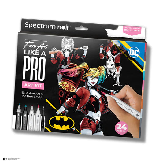 Spectrum Noir Fan-Art Like a Pro Art 24 Markers Kit - Harley Quinn