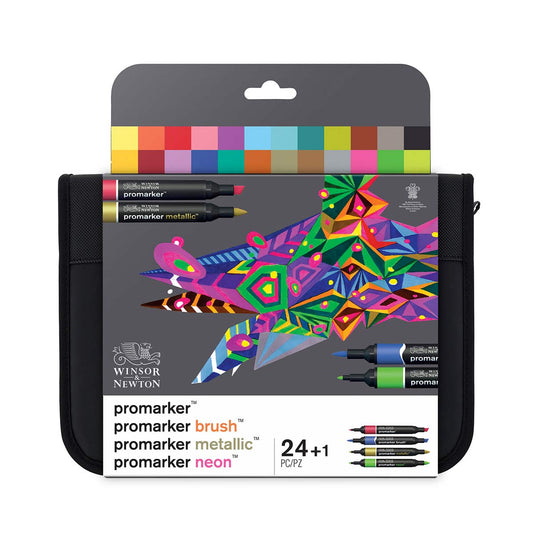 Winsor & Newton Promarker Wallet - 24 Mixed Marker Art Set