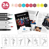 Spectrum Noir Fan-Art Like a Pro 24 Art Markers Kit - The Flash
