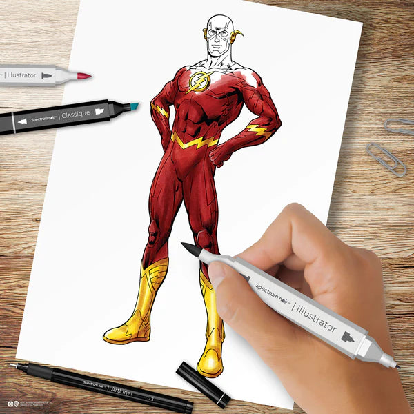 Spectrum Noir Fan-Art Like a Pro 24 Art Markers Kit - The Flash