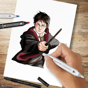 Spectrum Noir Fan-Art Like a Pro Art Markers Kit - Harry Potter