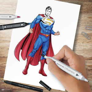 Spectrum Noir Fan-Art Like a Pro Markers Kit - Superman