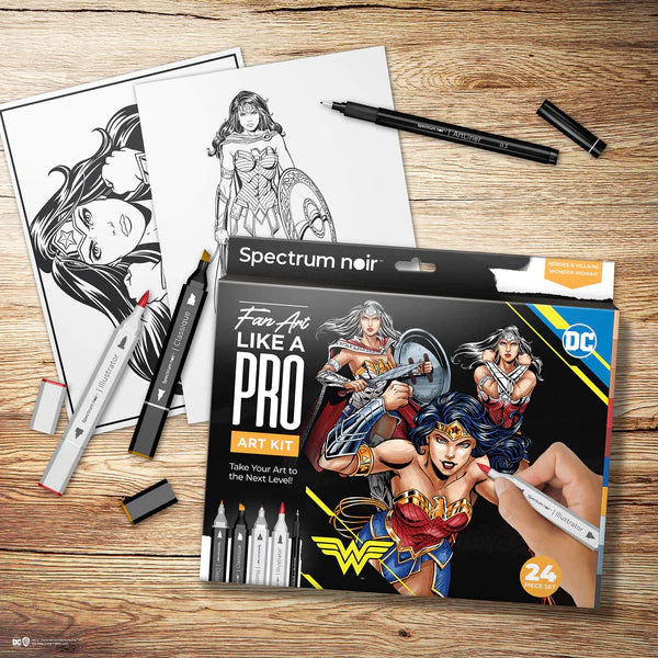 Spectrum Noir Fan-Art Like a Pro Art Markers Kit - Wonder Woman