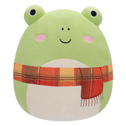 Squishmallow 12 inch Wendy Green Frog with Plaid Scarf