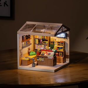 Rolife Fascinating Book Store Plastic DIY Miniature House Kit