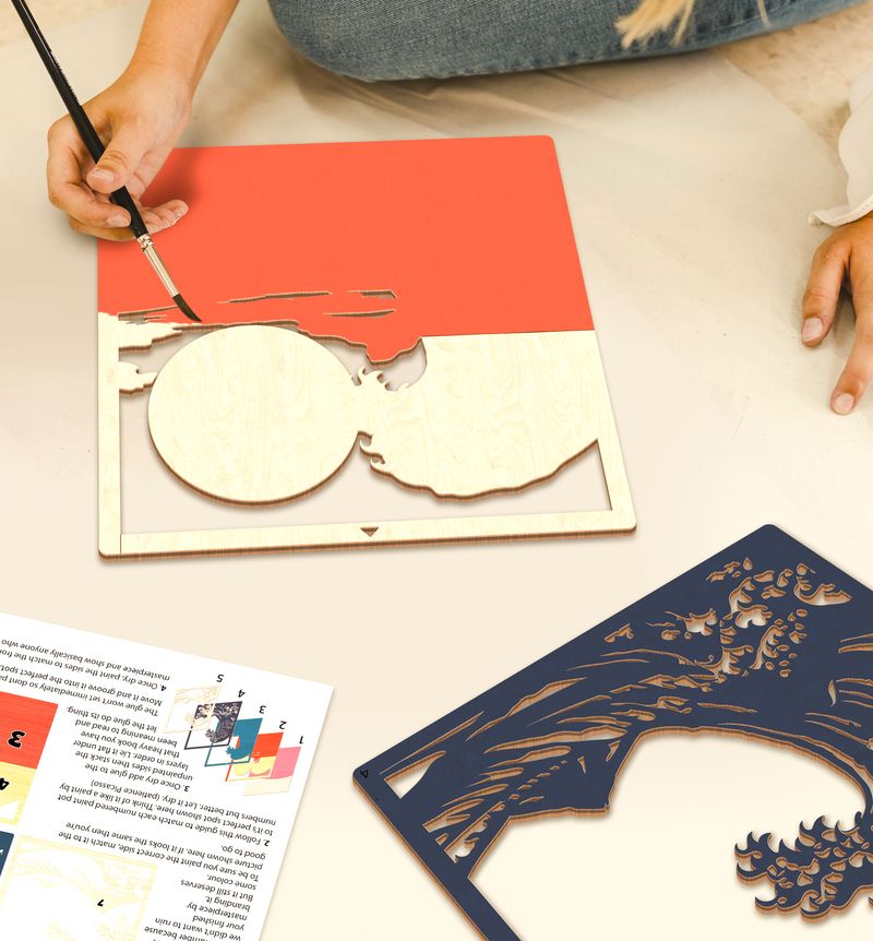 Splat Planet Wood Art Kit - Great Wave