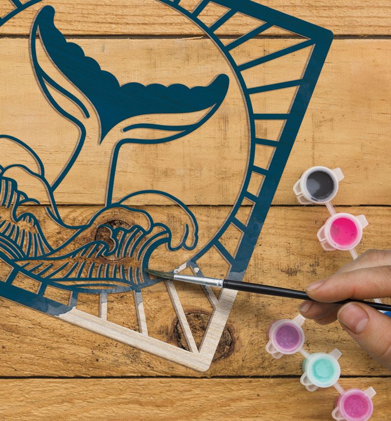 Splat Planet Wood Art Kit - Whale