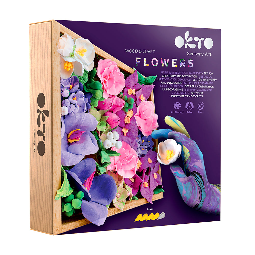 OKTO Wood & Clay Craft DIY Kit -  Inspiration Flowers