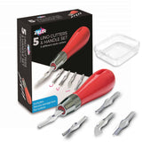 5 Lino Cutters & Handle Set