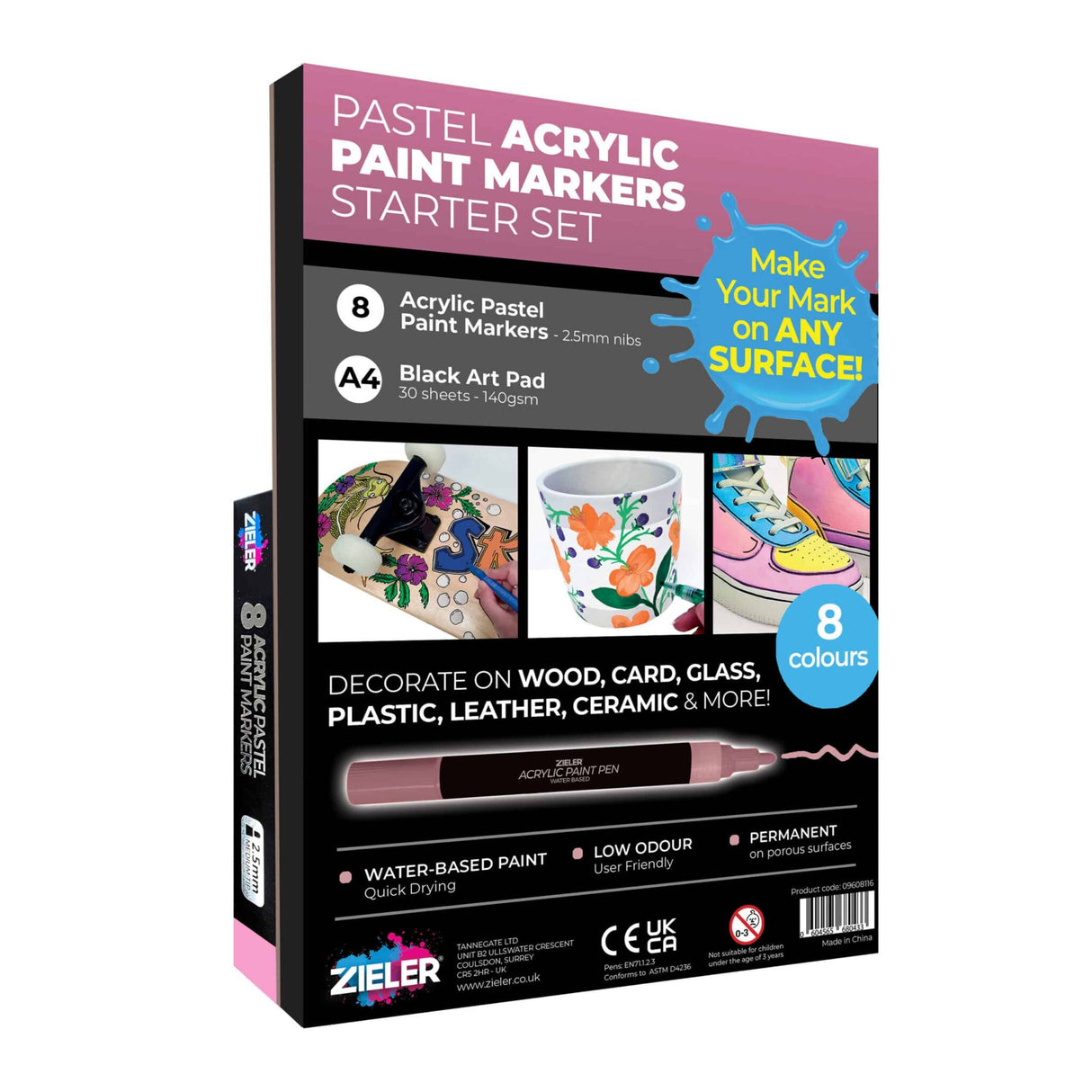 Zieler Paint Markers Starter Set - Pastel Colours