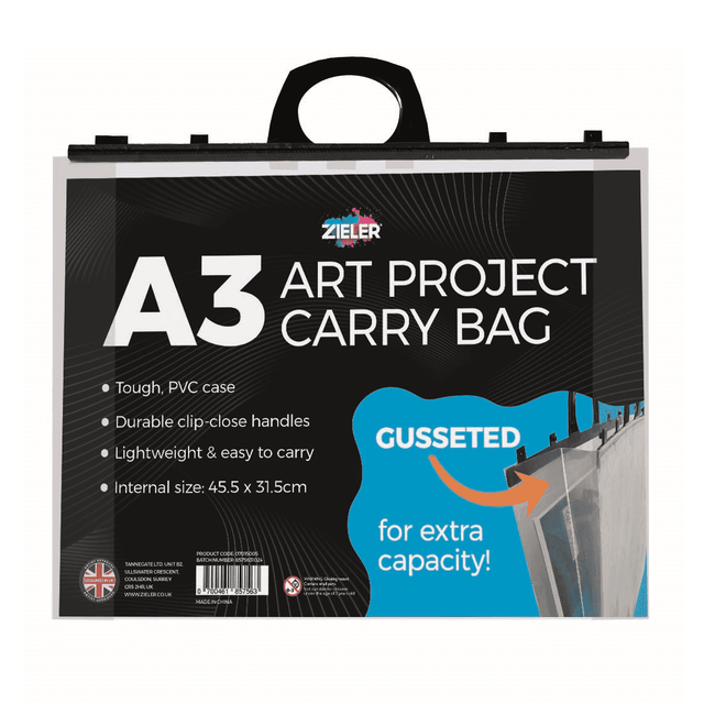 Zieler A3 Clear Art Project Carry Bag