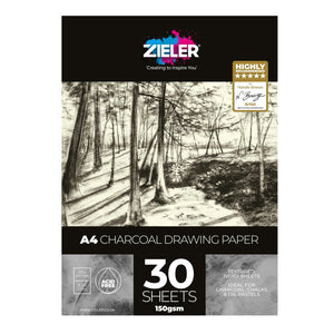 Zieler 24-Piece Charcoal Drawing Set in a Gift Tin & A4 Charcoal Pad