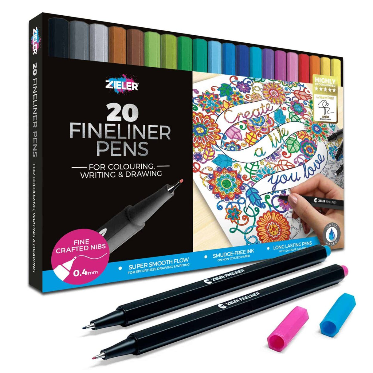 Zieler Colour Fineliner Starter Set (20 Pieces)