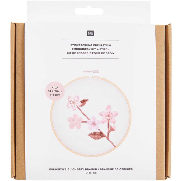 Rico Design embroidery kit cherry branch picture