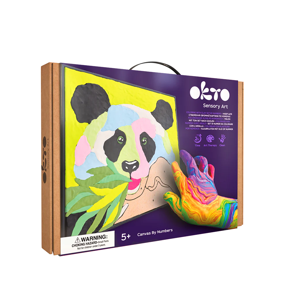 OKTO Panda Colouring with Clay Set