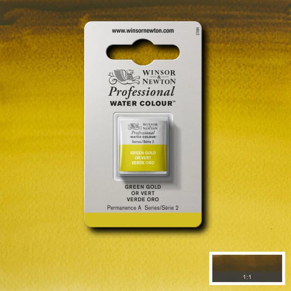 Professional Watercolour Series 2 Half Pan - Green Gold