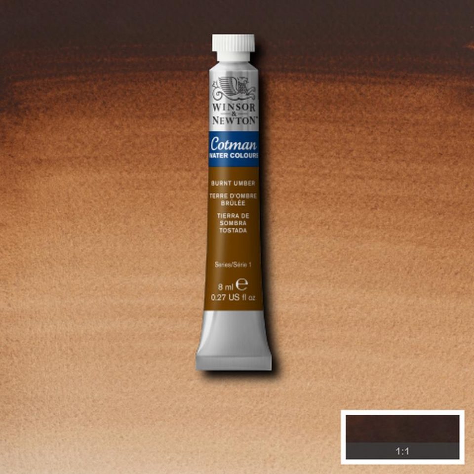 Winsor & Newton Cotman Watercolour Paint Burnt Umber 8ml