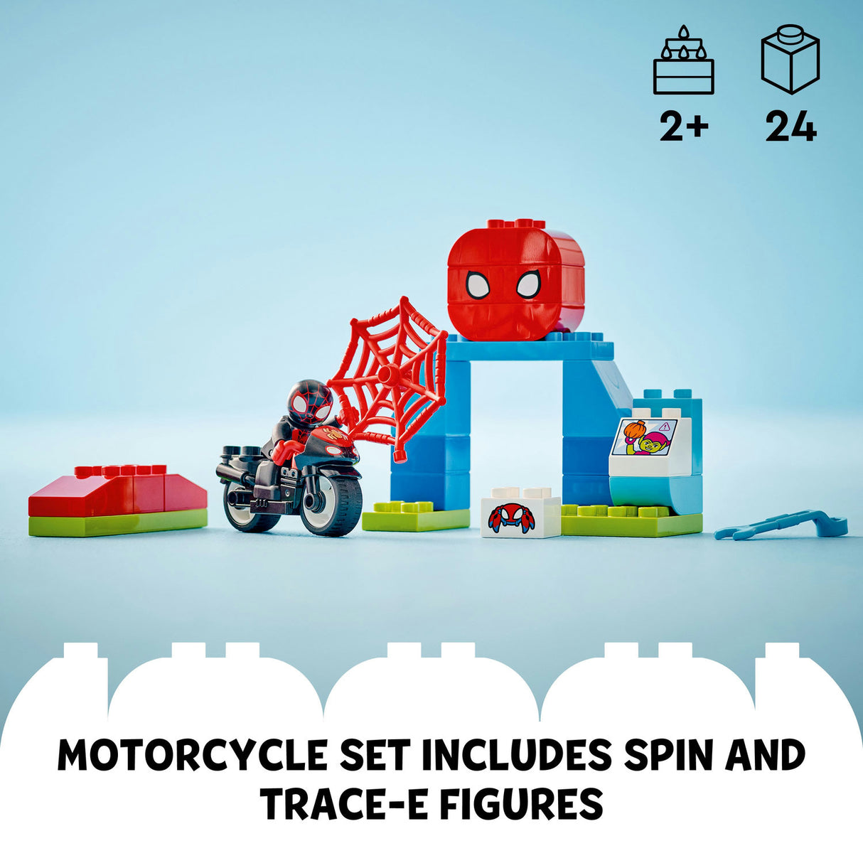 Lego Duplo Spiderman Spin's Motorcycle Adventure