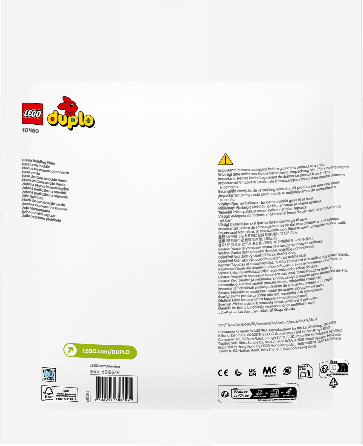 Lego Duplo - Green Building Plate