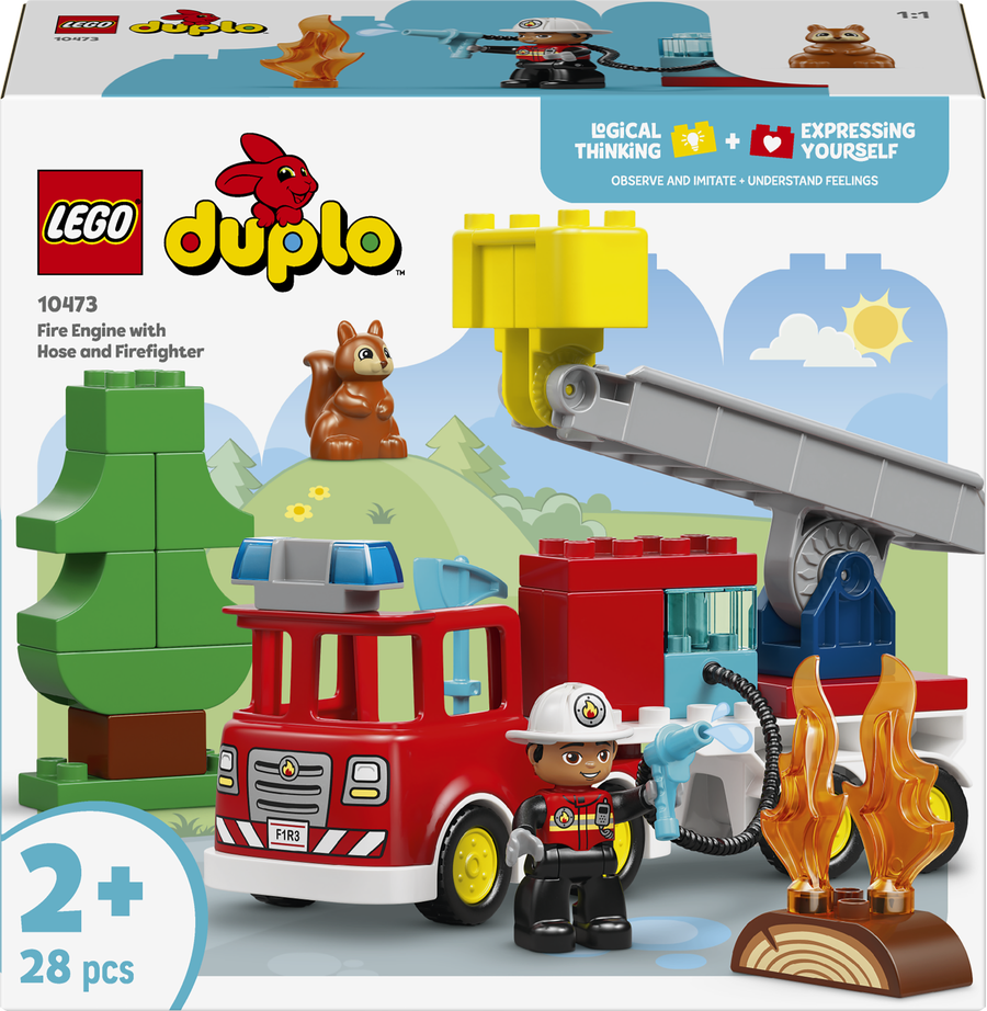LEGO Duplo - Lego Fire Truck with Hose and Firefighter