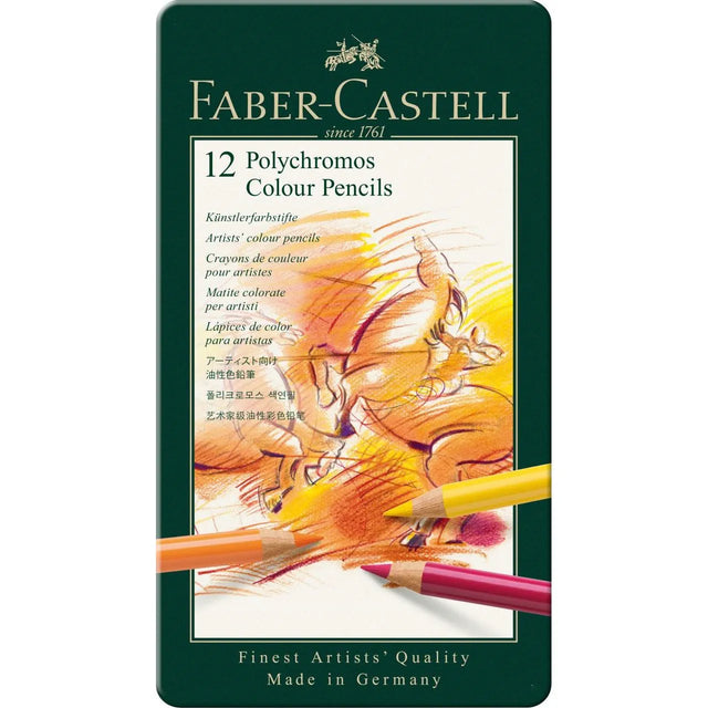 Faber-Castell Polychromos Colour Pencils (Tin of 12)