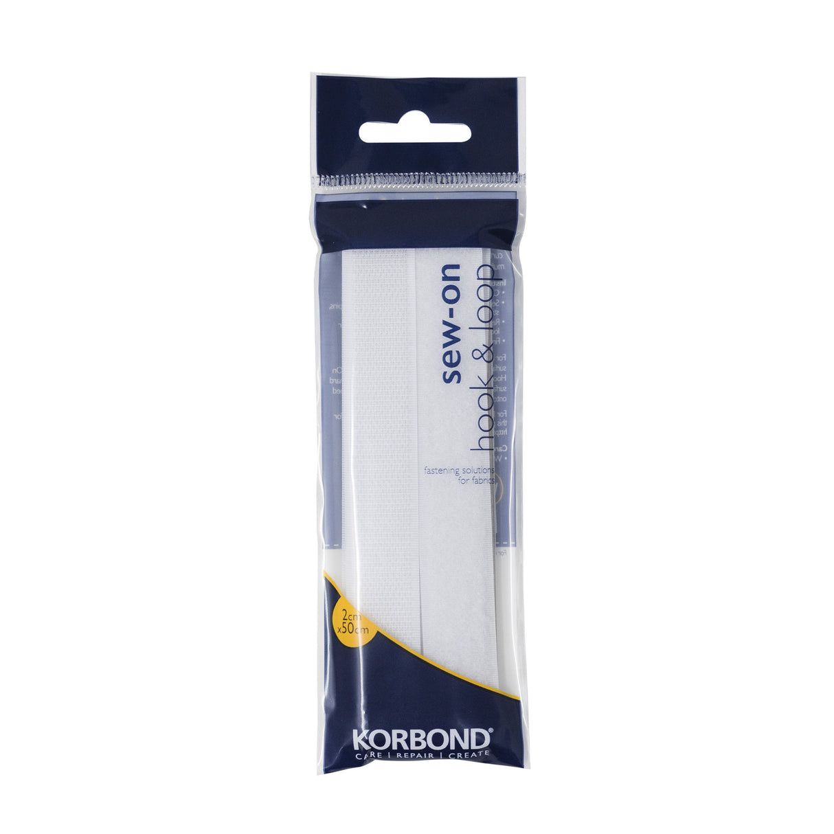 Korbond Hook & Loop Sew On - White (2cmx50cm)