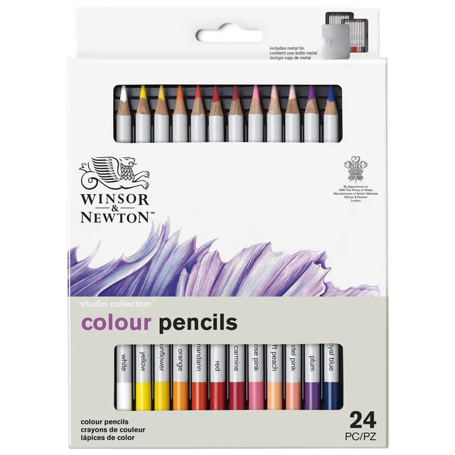 Winsor & Newton Studio Collection Colour Pencils - 24 Tin