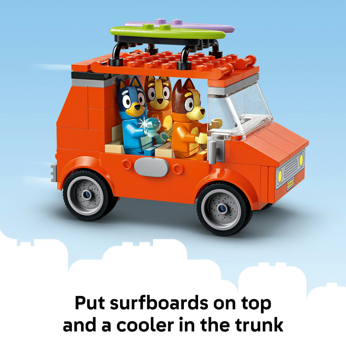 Lego Bluey - Bluey's Beach & Family Car Trip