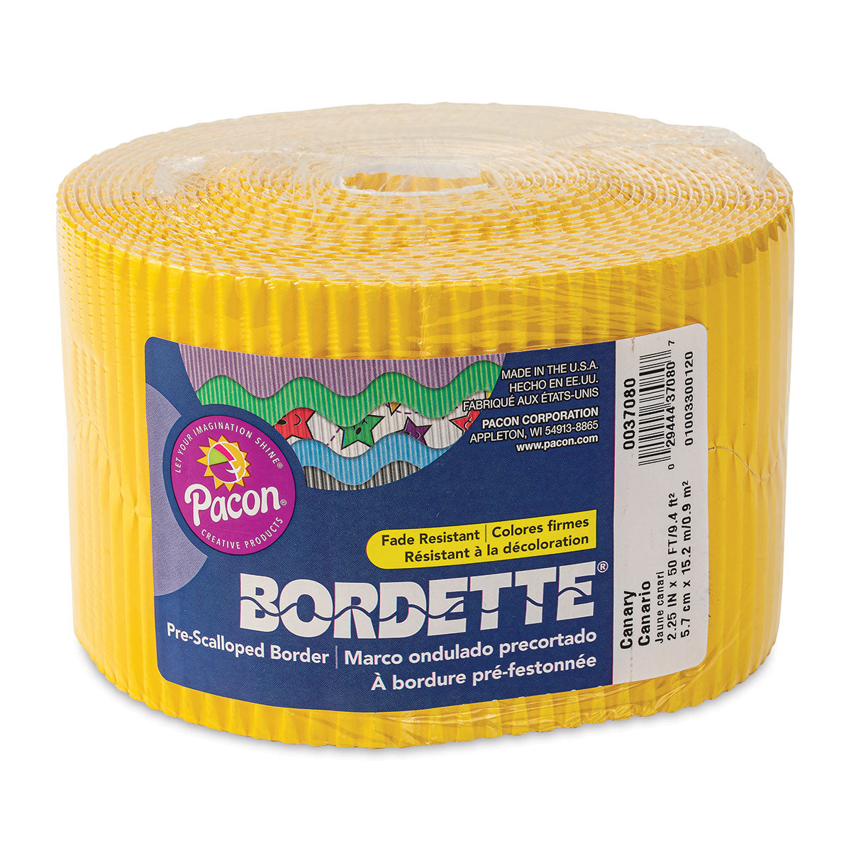 Bordette Scalloped - Canary Yellow 57mm x 15m