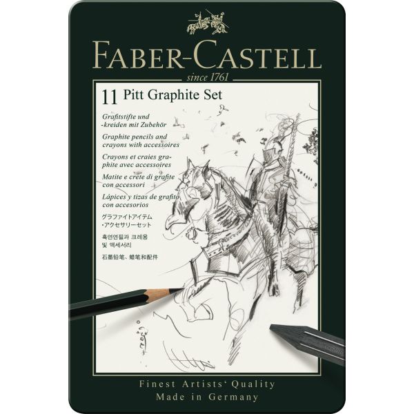 Faber-Castell Pitt Monochrome Graphite Tin Set (11 Pieces)