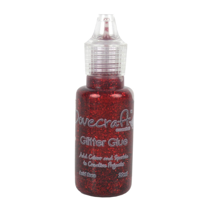 Dovecraft Glitter Glue 20ml - Ruby Red