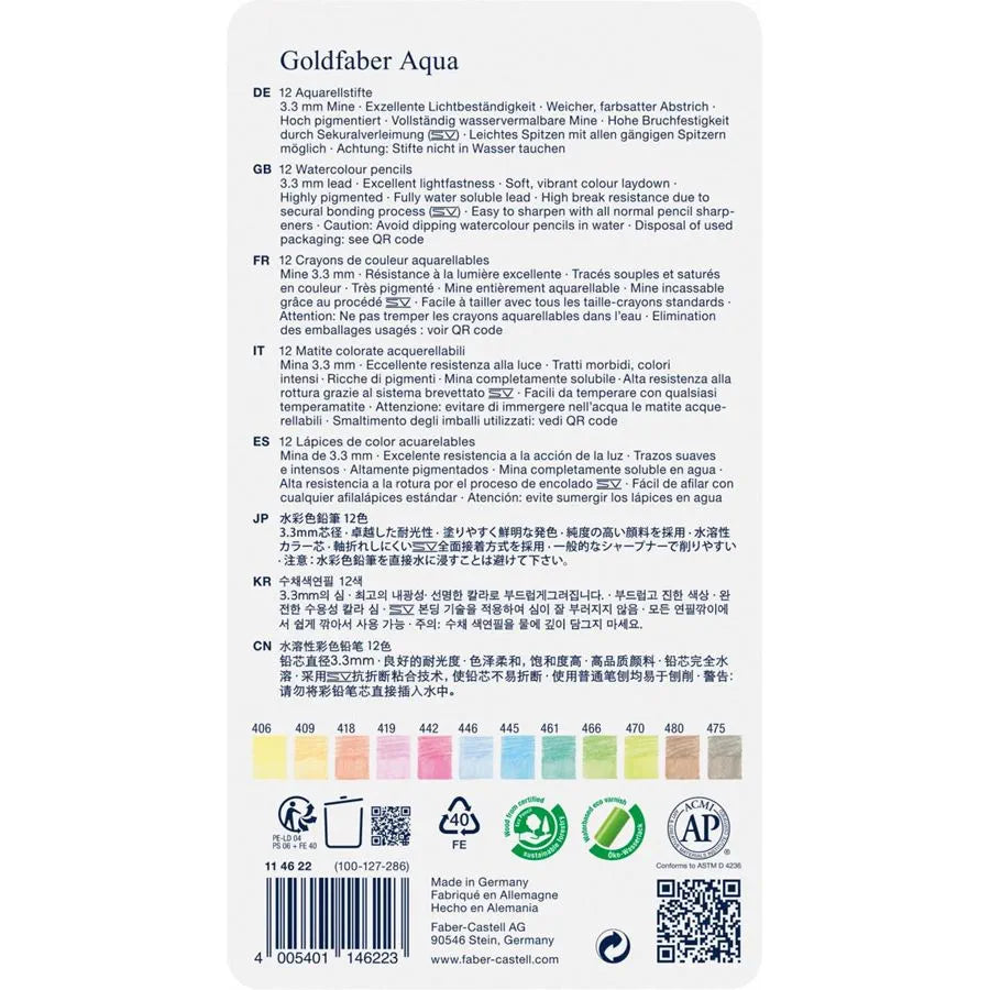 Goldfaber Aqua Colour Pencils (Tin 12)