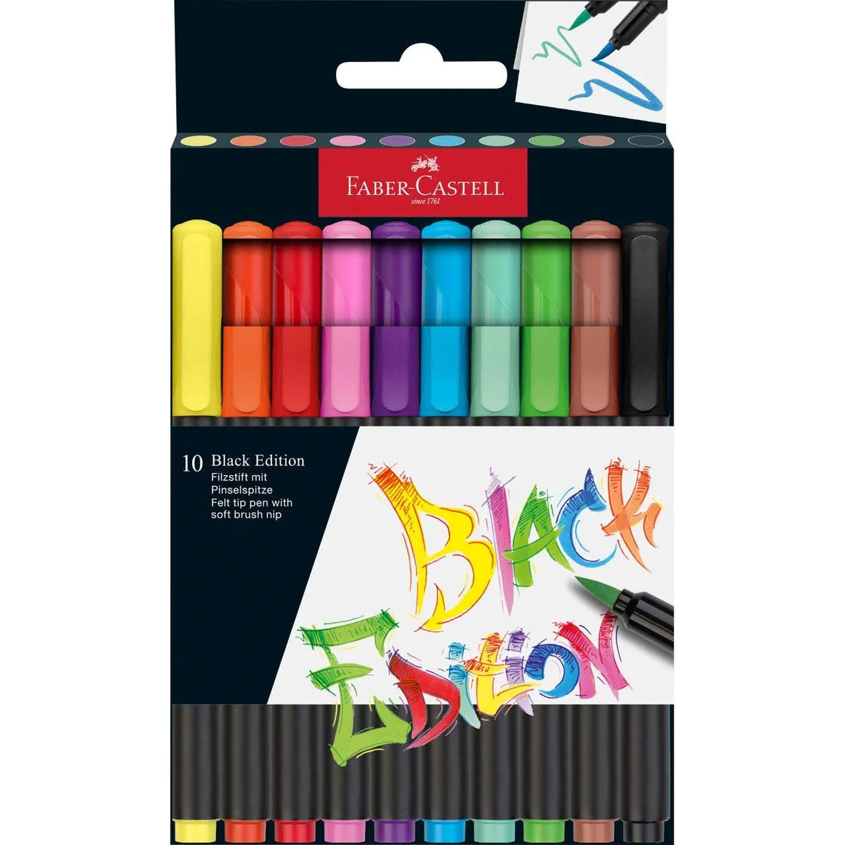 Faber Castell Black Edition Brush Pen (Pack of 10)