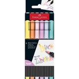 Faber Castell Black Edition Brush Pens - Pastel (Pack of 6)