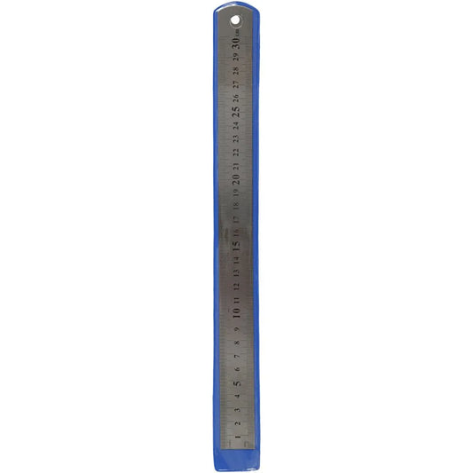 Steel ruler, L: 30 cm, 1 pc