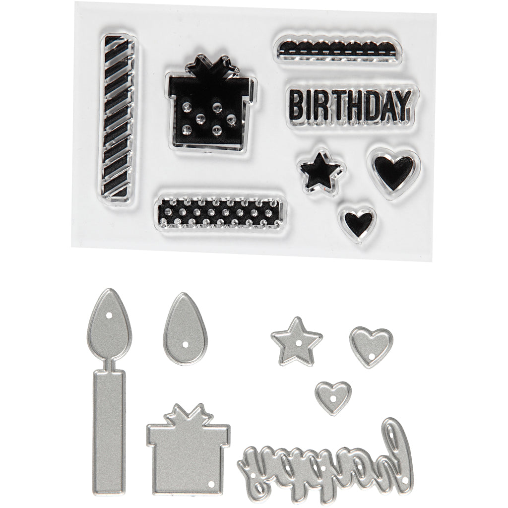 Clear stamps and cutting dies