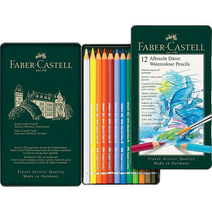 Faber Castell Albrecht Dürer Tin 12 Watercolour Colouring Pencils