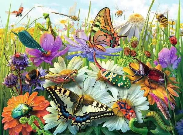 100 XXL Piece Jigsaw Puzzle - Wonderful World of Insects