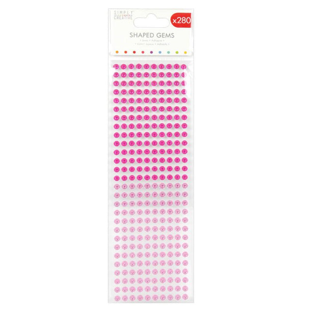 Simply Creative Shaped Gems Flowers - 280 Pink Gems