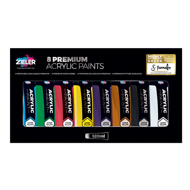 Zieler Acrylic Paint Set (8 x 120ml)