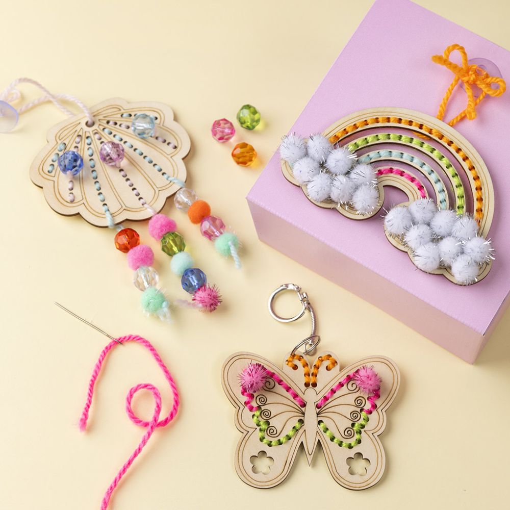 Mini Craft Kit Embroidery - Butterfly Shell Rainbow