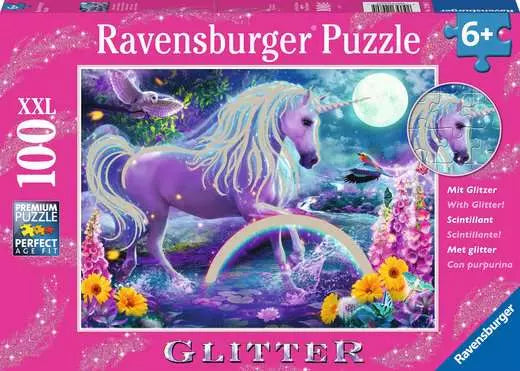 100 Piece XXL Glitter Jigsaw Puzzle - Glitter Unicorn