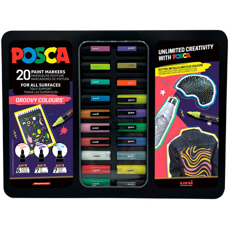 POSCA Markers Groovy Colours - Tin Of 20